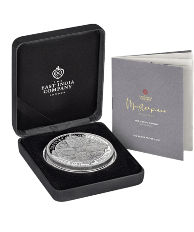 2022 St Helena Masterpiece The Gothic Crown – Quartered Arms 5 Oz Silver Proof