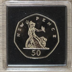Various UK Large Britannia 50p Proof Coins for Date Run in Quadrum - 1971