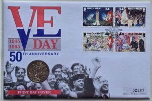 1995 Isle of Man - VE VJ Day £2 Virenium Coin Cover