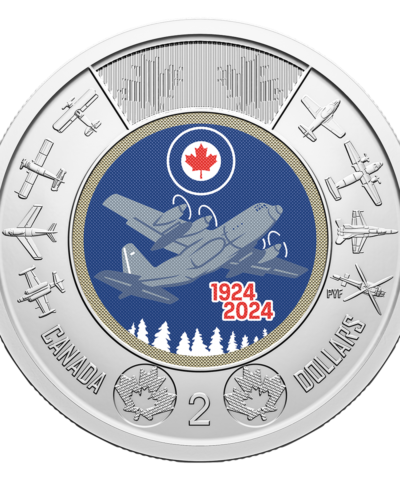 2024 Canada $2 Royal Canadian Air Force Coloured UNC Coin in Capsule