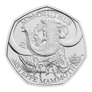 2024 Ice Age Giants - 01 Steppe Mammoth 50p BU Coin in Capsule