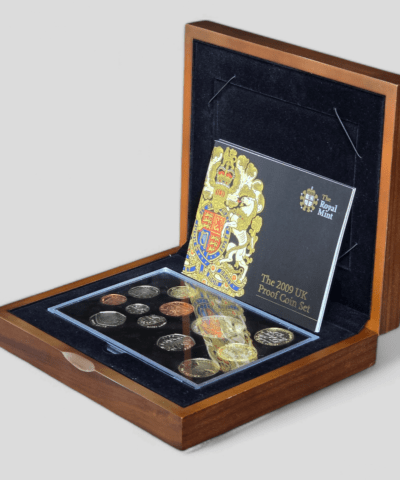 2009 Executive Proof Coin Set including Kew Gardens 50p in Wooden Box