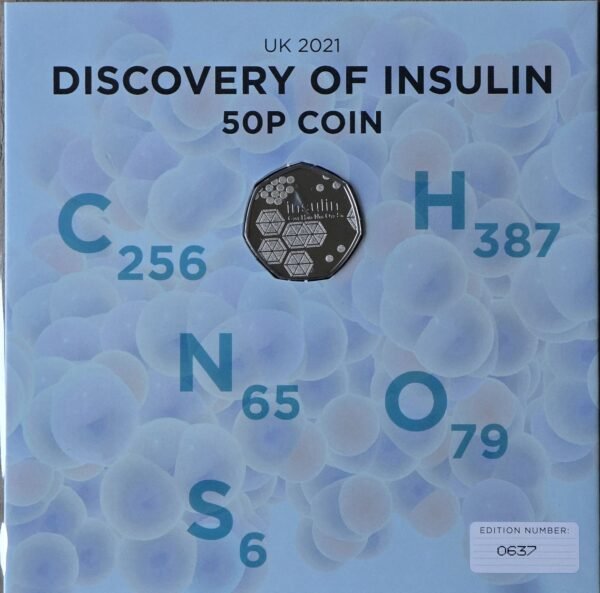 2021 100 Years of Insulin UK BU 50p WM Card