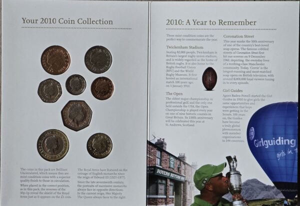 2010 UK Annual Definitive BU Set 8 Coins - Image 2