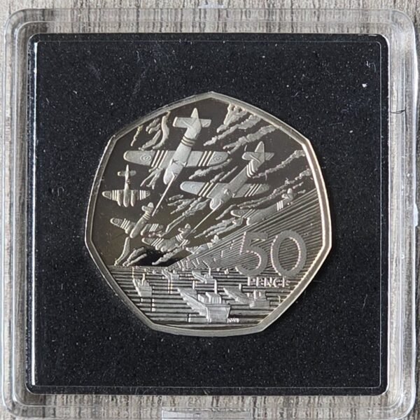 2019 Reissue D-Day Landings UK Proof 50p Coin in Quadrum