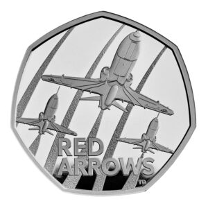 2025 Red Arrows Proof 50p Coin in Quadrum