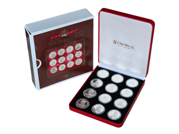 1993 Gibraltar Crown of Crowns 12 Coin Silver Proof Set with Box, Booklet, COA