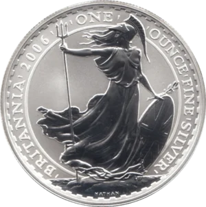2006 Britannia Silver 1 Oz Bullion Coin in Capsule