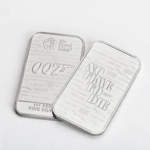 James Bond - No Time to Die 1 Oz Silver Bar by Royal Mint