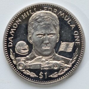1994 Liberia - Damon Hill F1 $1 Coin in Capsule
