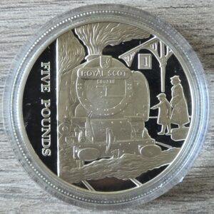 2004 Alderney Royal Scot Silver Proof £5 Coin in Capsule