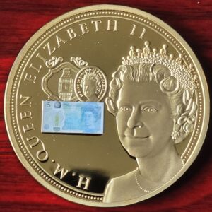 2016 British Banknotes - £5 Queen Elizabeth II Gold Plated Commemorative