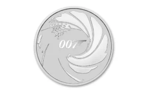 2020 Tuvalu James Bond 1 Oz Silver Bullion Coin in Capsule