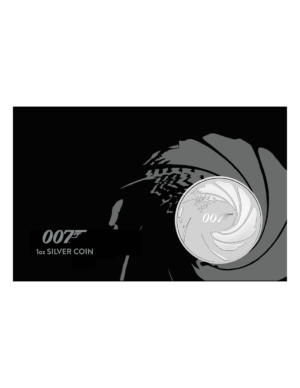 2020 Tuvalu James Bond 1 Oz Silver Bullion Coin in Perth Mint Pack