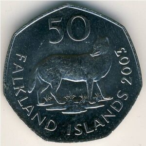 2003 Falkland Islands Warrah Circulated 50p