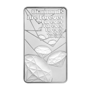 James Bond - Diamonds are Forever 10 Oz Silver Bar by Royal Mint