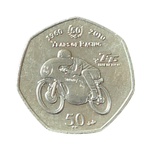 2010 Isle of Man 50 Years of Suzuki Racing TT 50p Circulation Coin in Capsule