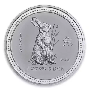 1999 Series I - Year of the Rabbit Perth Mint Lunar 1 oz Silver Bullion Coin