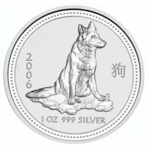 2006 Series I - Year of the Dog Perth Mint Lunar 1 oz Silver Bullion Coin