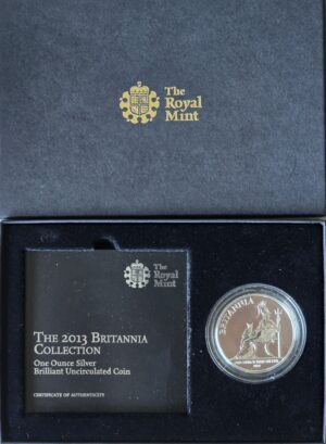 2013 Britannia 1 Oz Silver BU Coin Mint Pack