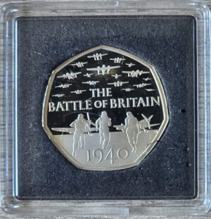 2015 Battle of Britain 50p BU Mule Proof Coin in Capsule