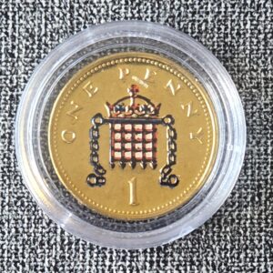 2007 UK 1p Coloured Gold Plated in Capsule