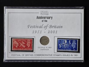2001 1951 50th Anniversary of Festival of Britain 6p Coin and Stamp Set