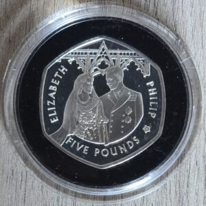2007 Alderney 60th Anniversary Silver Proof £5 Coin in Capsule
