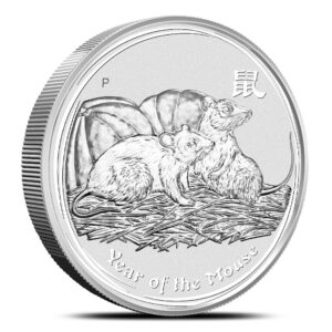 2008 Series II - Year of the Mouse Perth Mint Lunar 2 oz Silver Bullion Coin