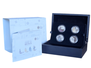 2014 Portrait of Britain UK £5 Coloured Silver Proof Collection