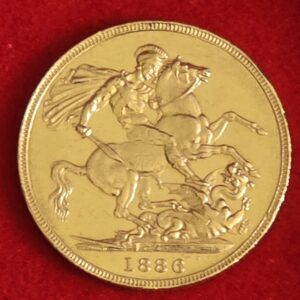 1886 Queen Victoria Young Head Bullion Full Sovereign Melbourne