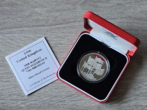 1996 Queen's 70th Birthday £5 Silver Proof
