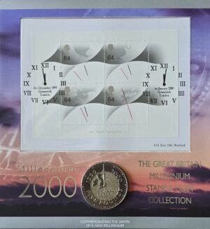 1999 Millennium UK £5 BU Coin Cover by Westminster