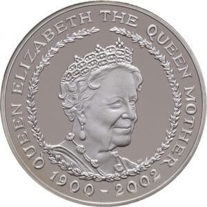 2002 Queen Mother Memorial £5 Silver Proof Coin in Capsule