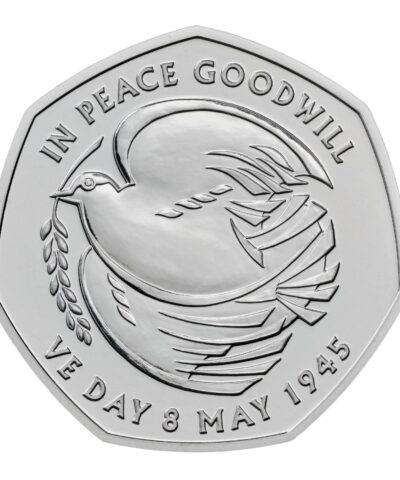 2025 VE-Day 80th Anniversary BU 50p Coin in Capsule