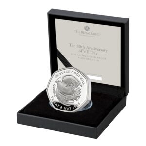 2025 VE-Day 80th Anniversary 50p Silver Proof Piedfort