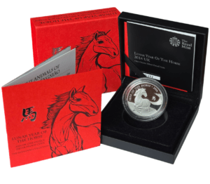 2014 Lunar Year of Horse UK 1 Oz £2 Silver Proof