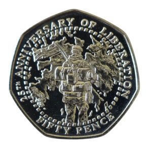 2007 Falkland Islands Liberation 50p BU Coin in Capsule