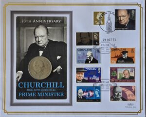 2021 Winston Churchill Crown Coin Cover by Benham
