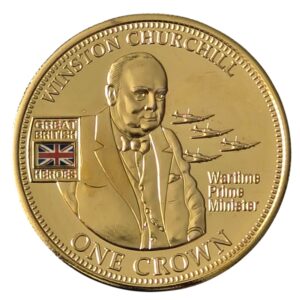 2010 TDC Winston Churchill Gold Plated 1 Crown in Capsule