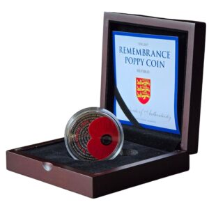2017 Jersey Remembrance Poppy £5 Coloured Silver Proof
