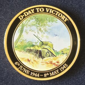 2014 Cook Islands D-Day to Victory: Battle of Bocage Proof $1 Copper with Gold Plated