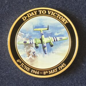 2014 Cook Islands D-Day to Victory: RAF Mitchell Bomber Proof $1 Copper with Gold Plated