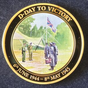 2014 Cook Islands D-Day to Victory: VE Day Proof $1 Copper with Gold Plated