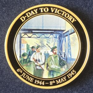 2014 Cook Islands D-Day to Victory: Pegasus Bridge Proof $1 Copper with Gold Plated