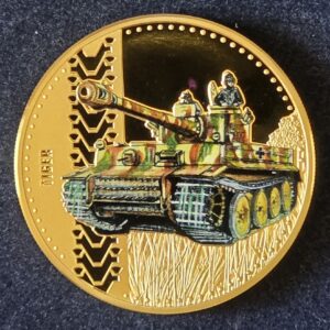 2016 Cook Islands Tanks: Tiger Proof $1 Copper with Gold Plating