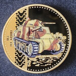 2016 Cook Islands Tanks: M3 Lee Grant Proof $1 Copper with Gold Plating