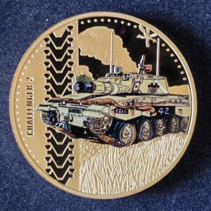 2016 Guernsey Tanks: Challenger II Proof 50p Copper with Gold Plating