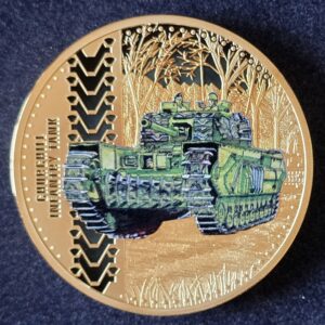 2016 Guernsey Tanks: Churchill Infantry Tank Proof 50p Copper with Gold Plating