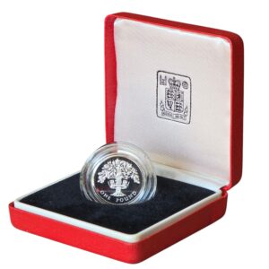 1987 English Royal Oak £1 Silver Proof Piedfort